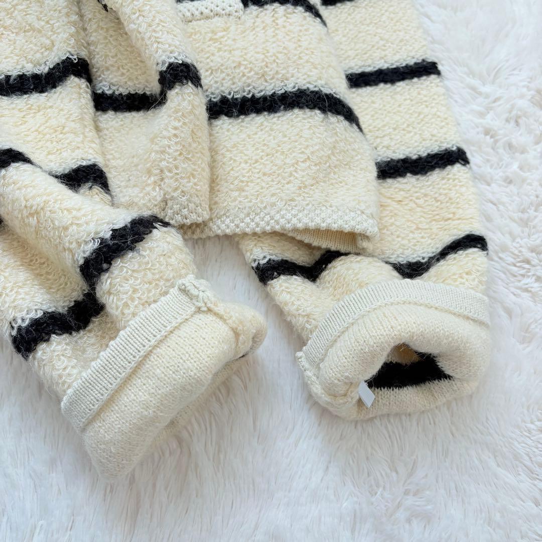24AW✨シーナリー shenery アルパカ　ツイードボーダーニットジャケット