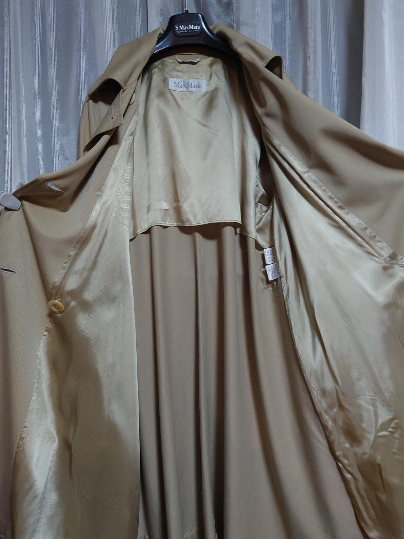美品☆最高級白タグイタリー製☆MAXMARAトレンチコート☆ベージュ４０