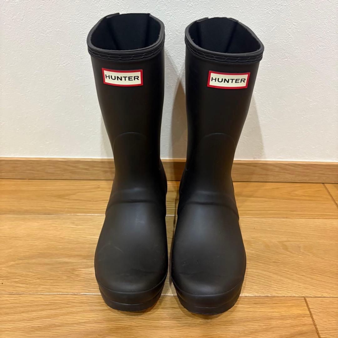 【極美品】HUNTER ハンター レインブーツ バックアジャスタブル UK6 黒