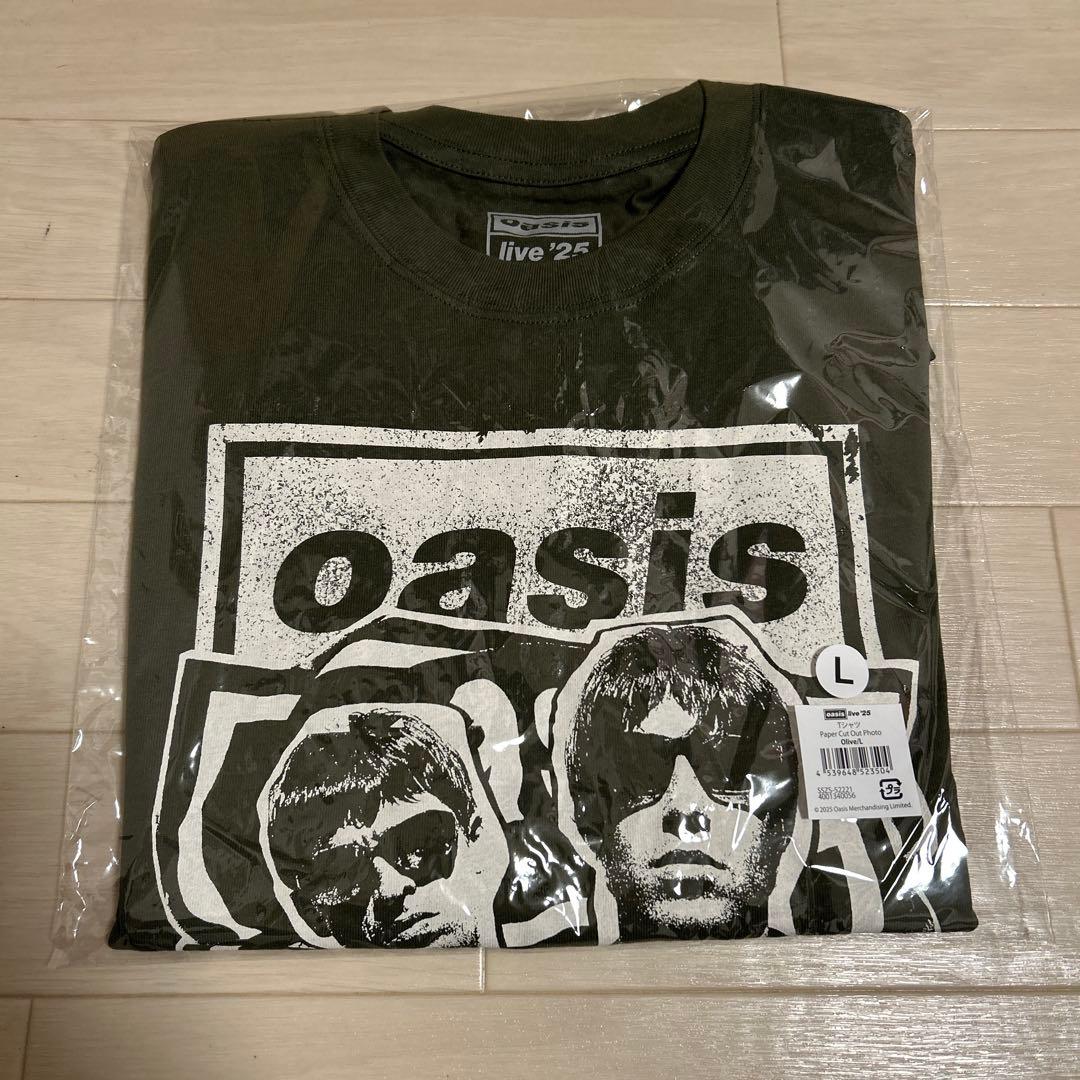 Oasis Tシャツ Paper Cut Out Photo オリーブ　Lサイズ