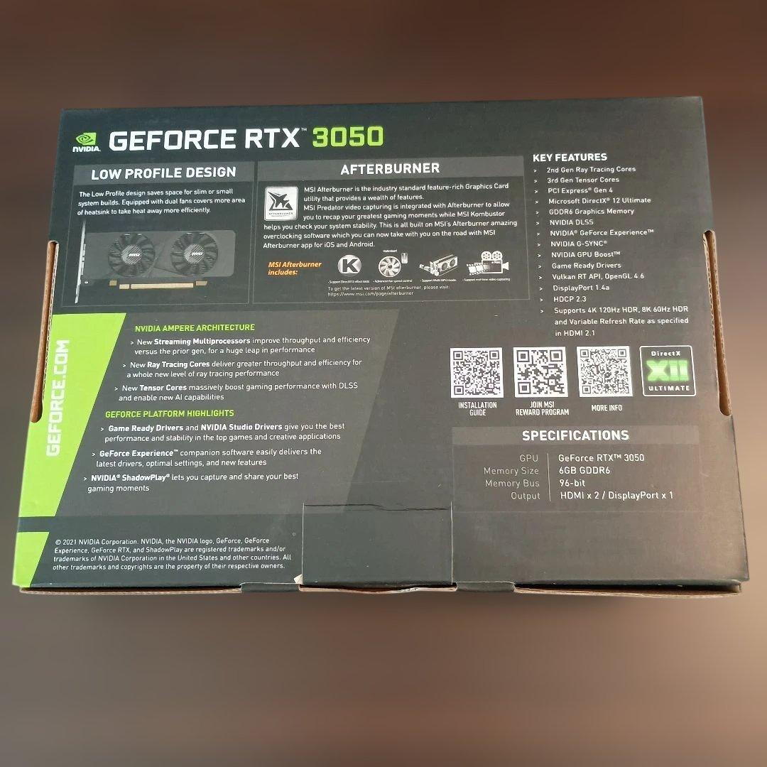 【新品】MSI GeForce RTX3050 6GB LowProfile