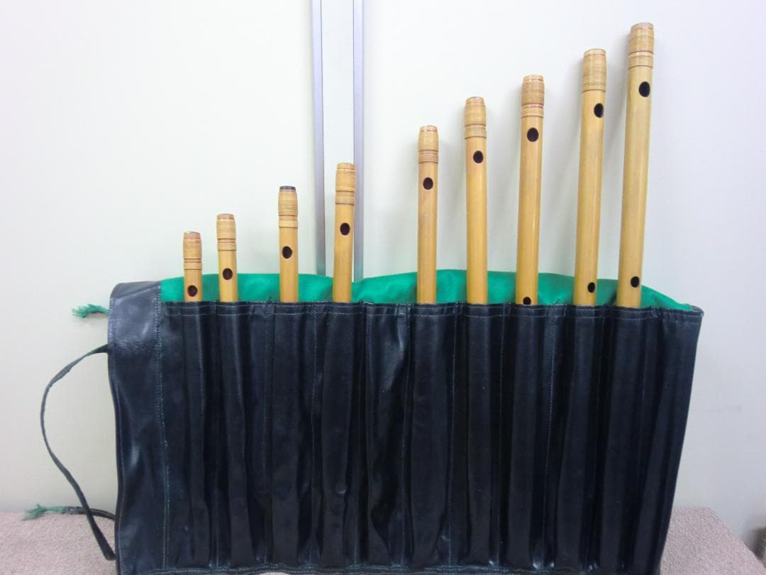 ほしさん様【中古品】㐂月 篠笛セット 9本セット 竹製 専用ケース付