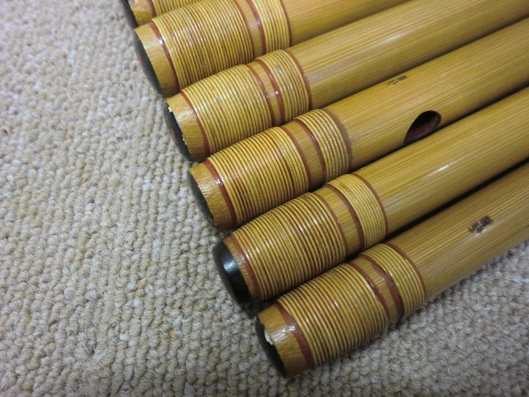 ほしさん様【中古品】㐂月 篠笛セット 9本セット 竹製 専用ケース付