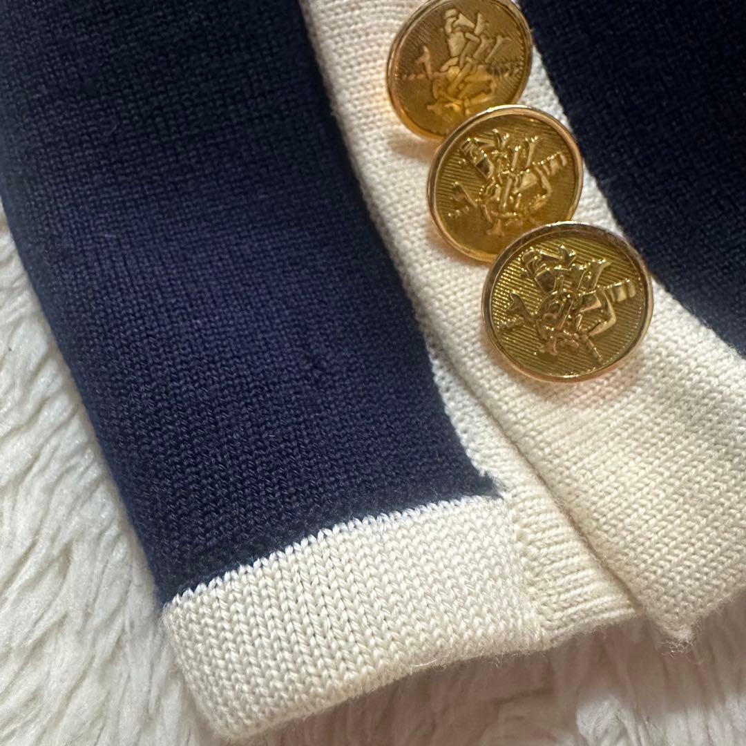 ラルフローレン 金ボタン ニットジャケット ネイビー　紺ブレ
