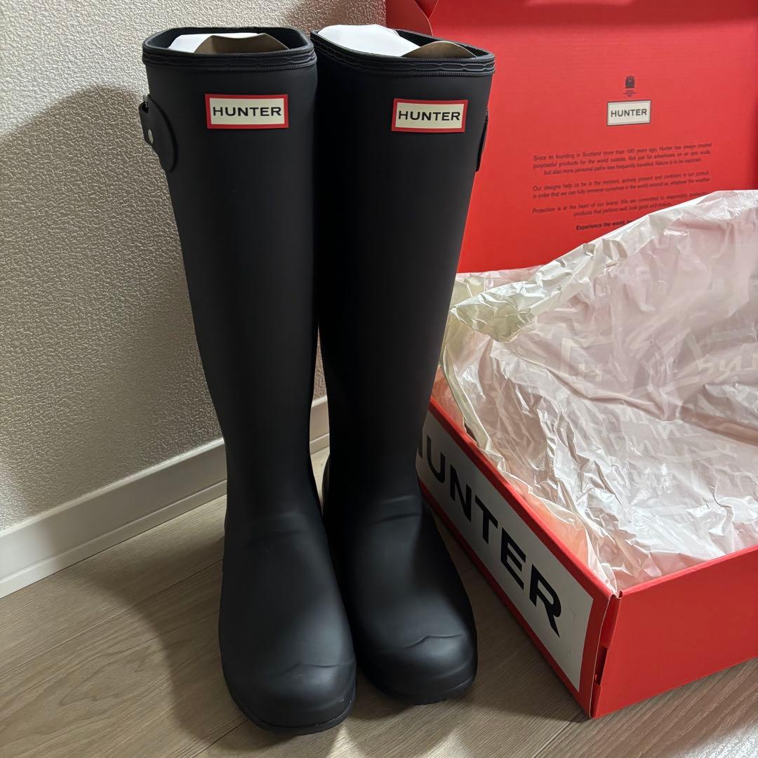 HUNTER ハンター ブラック ロングブーツ 長靴 UK6(25.0cm)