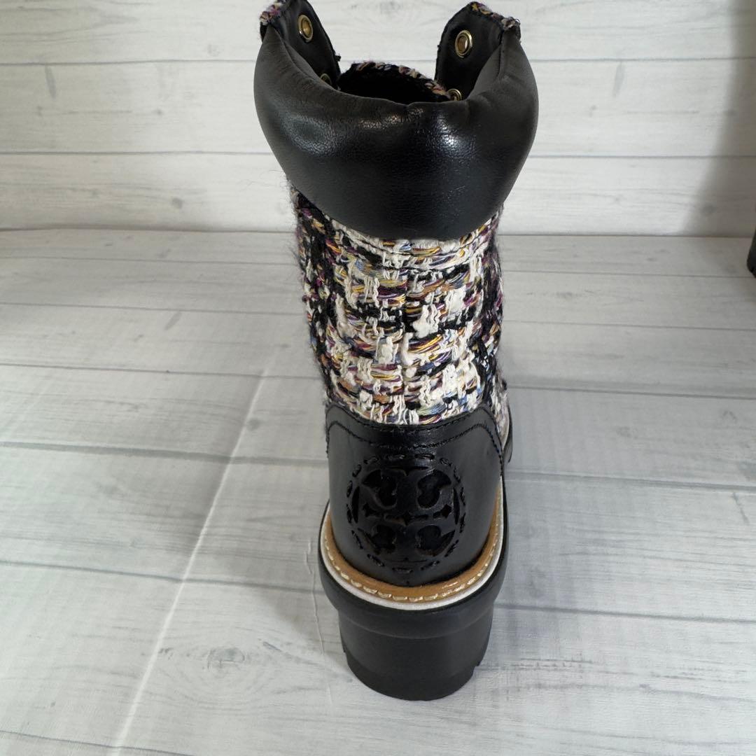 【極美品】トリーバーチ　ツイードレースアップ　ブーツ 6 M 23㎝