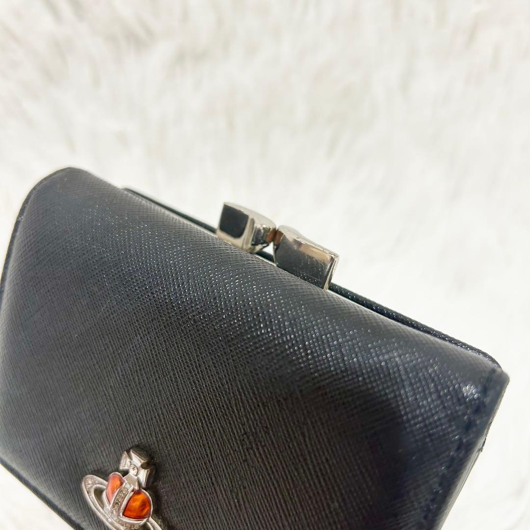 美品✨ヴィヴィアンウエストウッド ディアマンテ 三つ折り財布 がま口 レザー