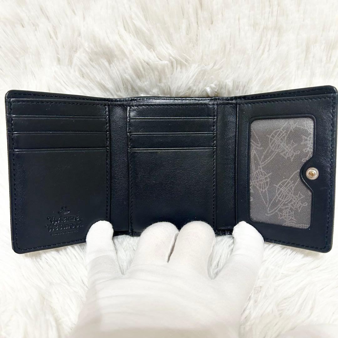 美品✨ヴィヴィアンウエストウッド ディアマンテ 三つ折り財布 がま口 レザー