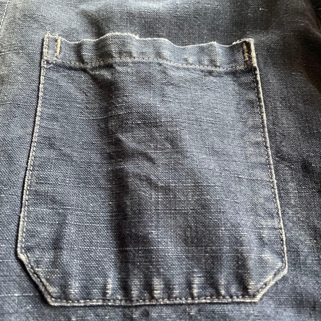 20s〜30s French work indigo Métis コットンリネン