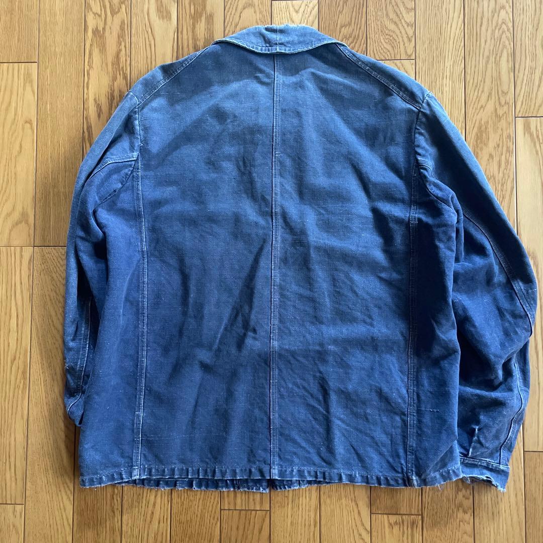 20s〜30s French work indigo Métis コットンリネン