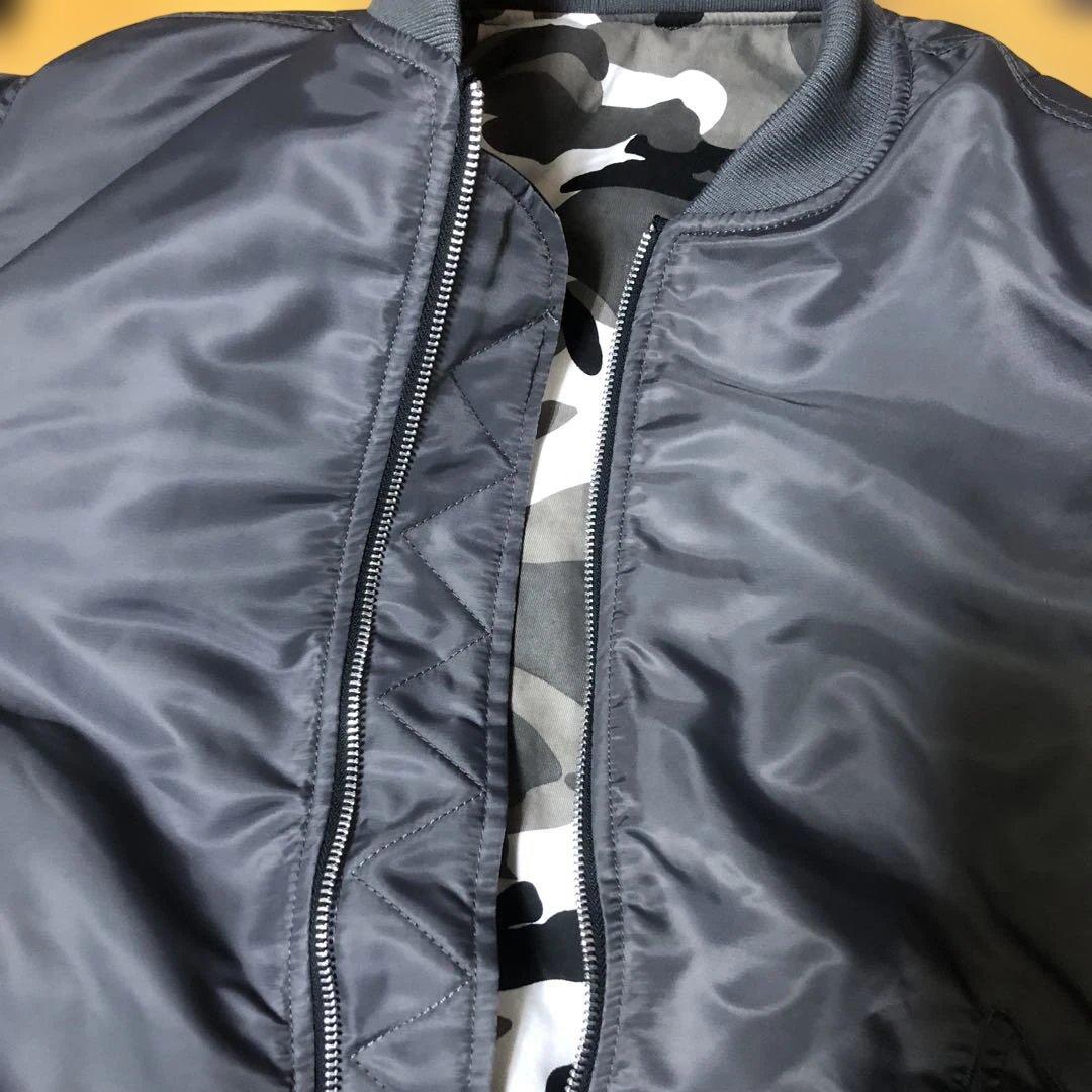 即完売BELVETCamo Reversible MA-1 Jacket グレー