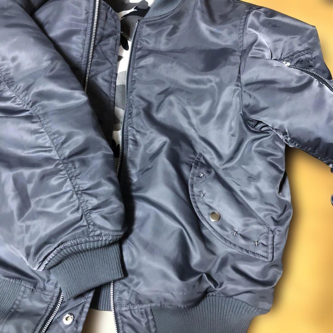即完売BELVETCamo Reversible MA-1 Jacket グレー