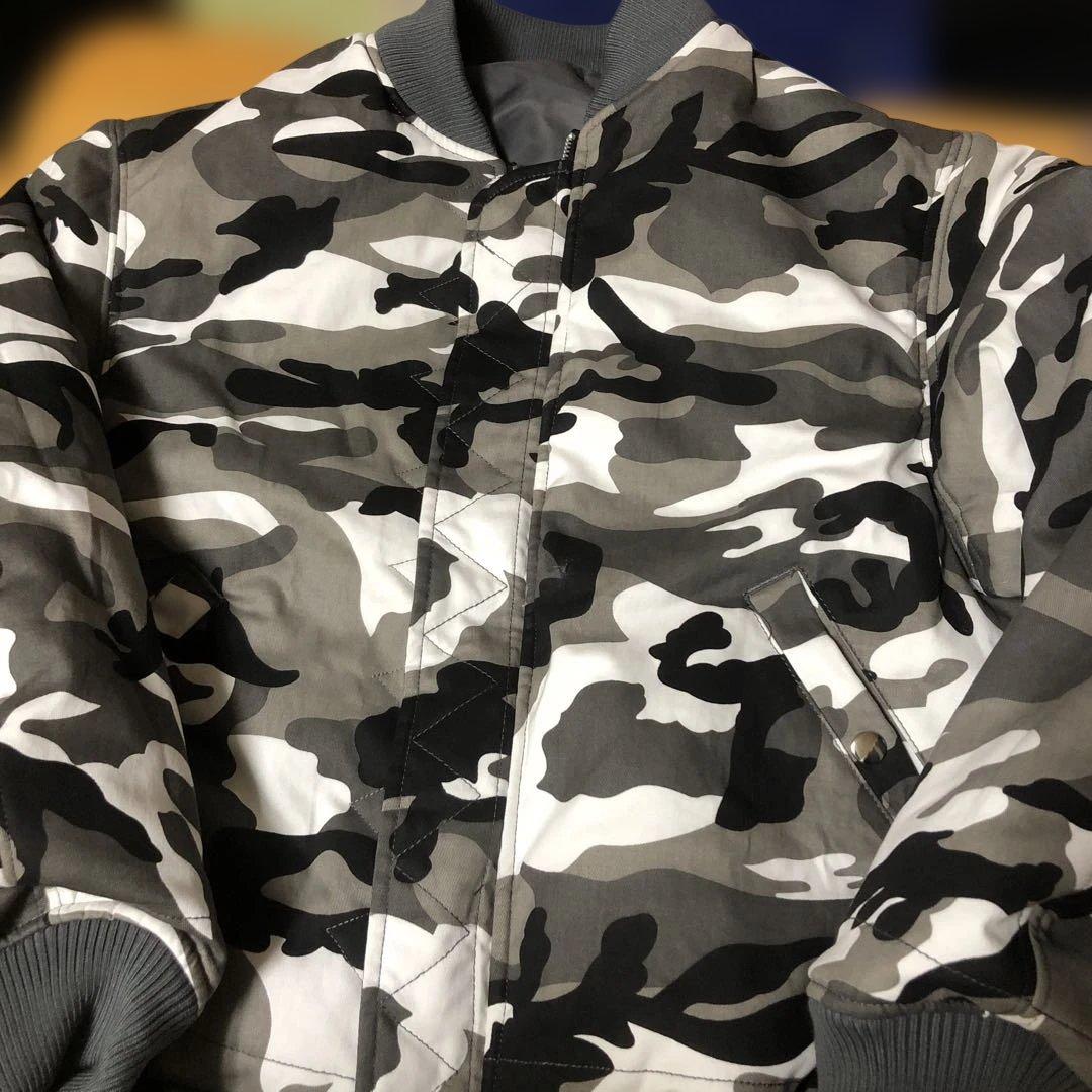 即完売BELVETCamo Reversible MA-1 Jacket グレー