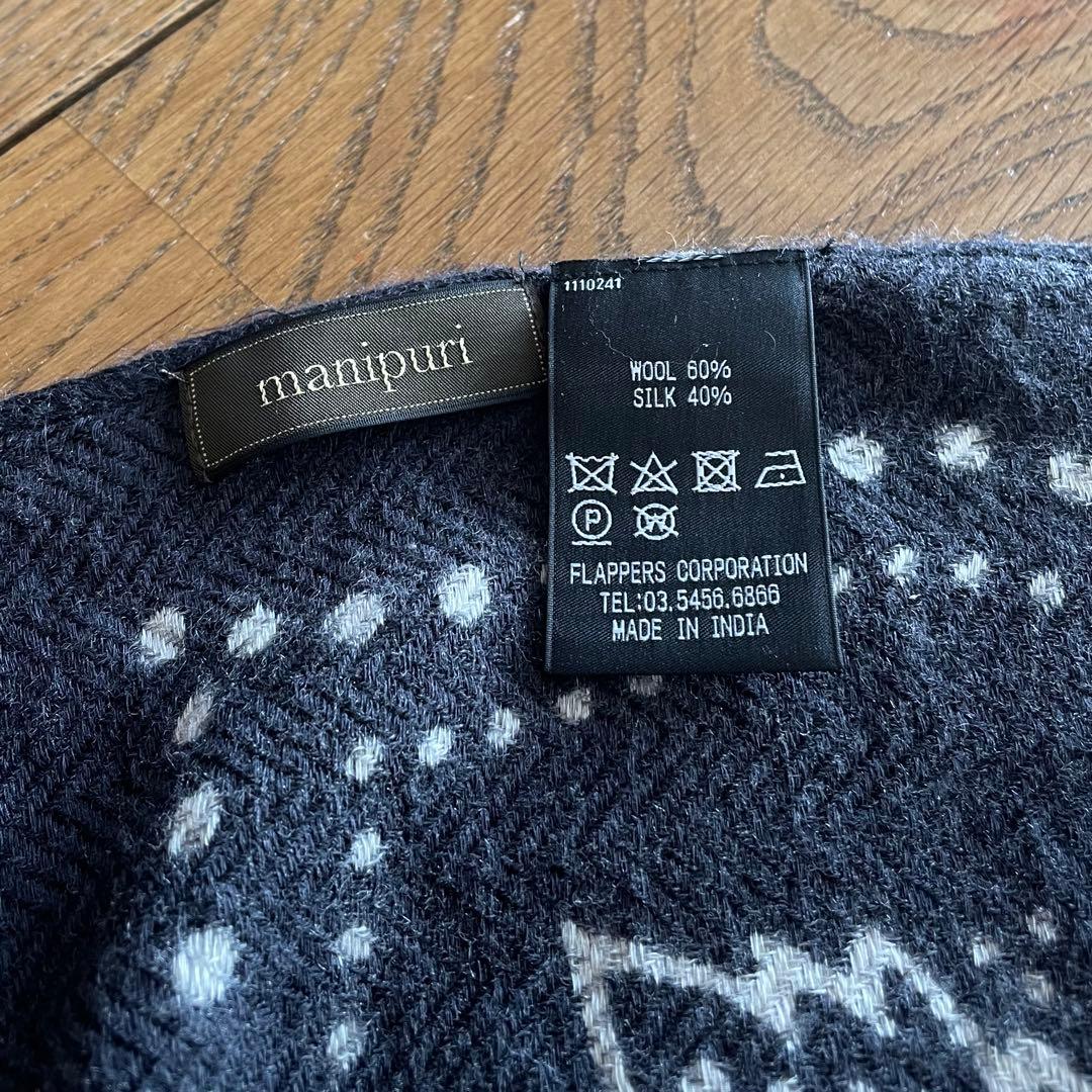 manipuri マニプリ　バンダナストール　ブラック　完売