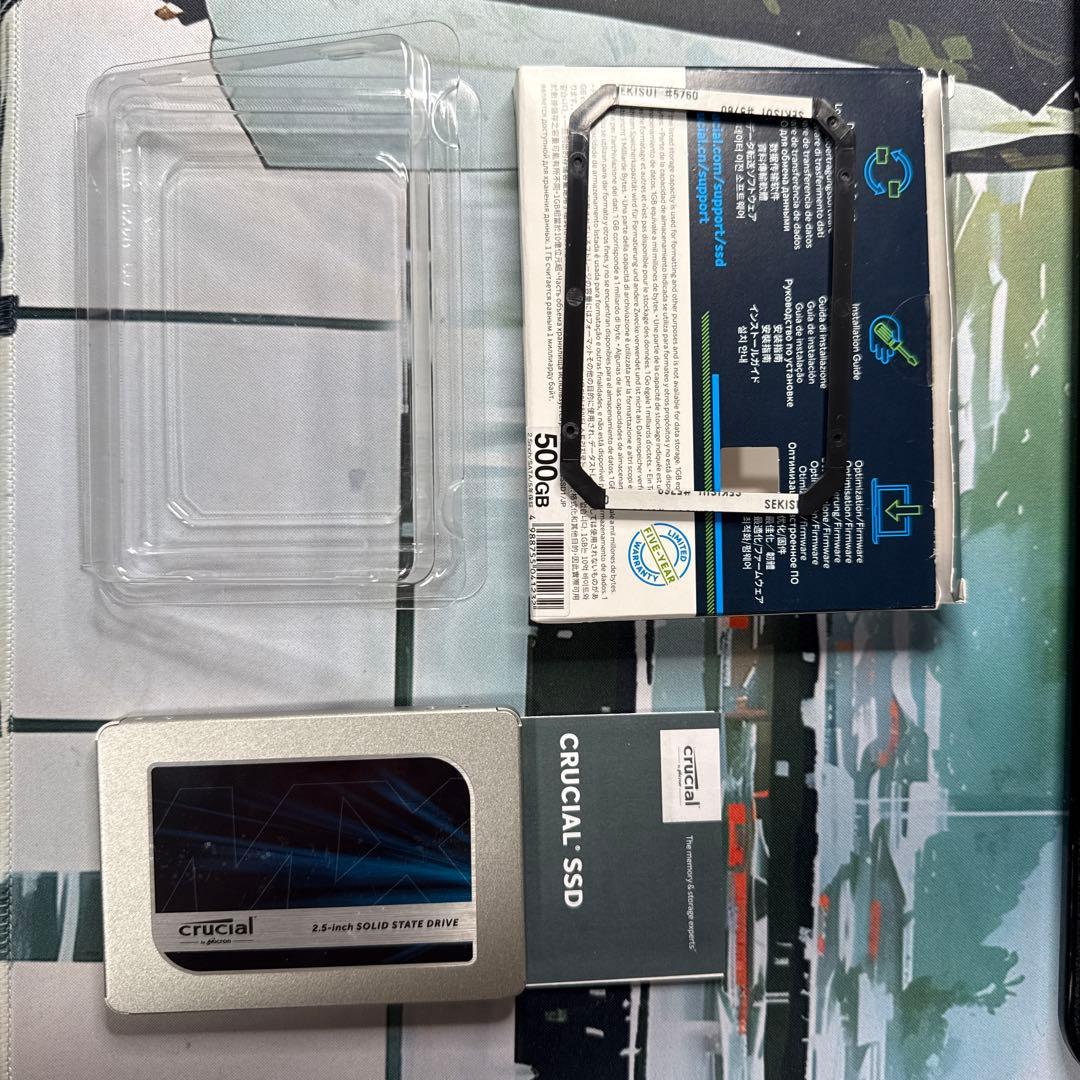 【通電7回6時間】crucial MX500 500GB 2.5インチSSD