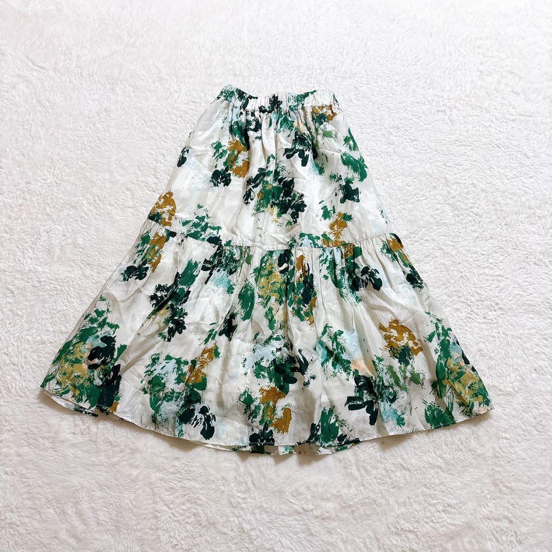 [超美品]SACRA サクラ ティアード ロングスカート 38