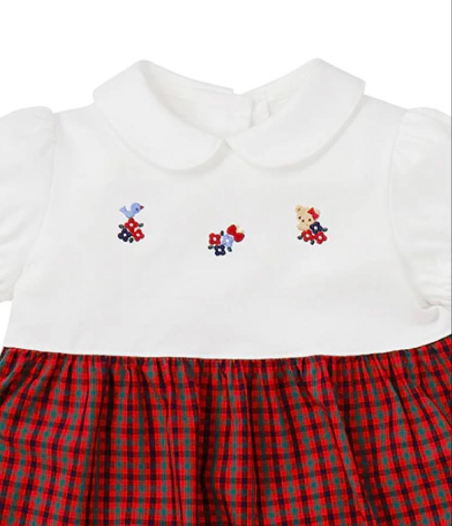 新品タグ付き familiar ファミリア 刺繍入りワンピース 入園式卒業式90