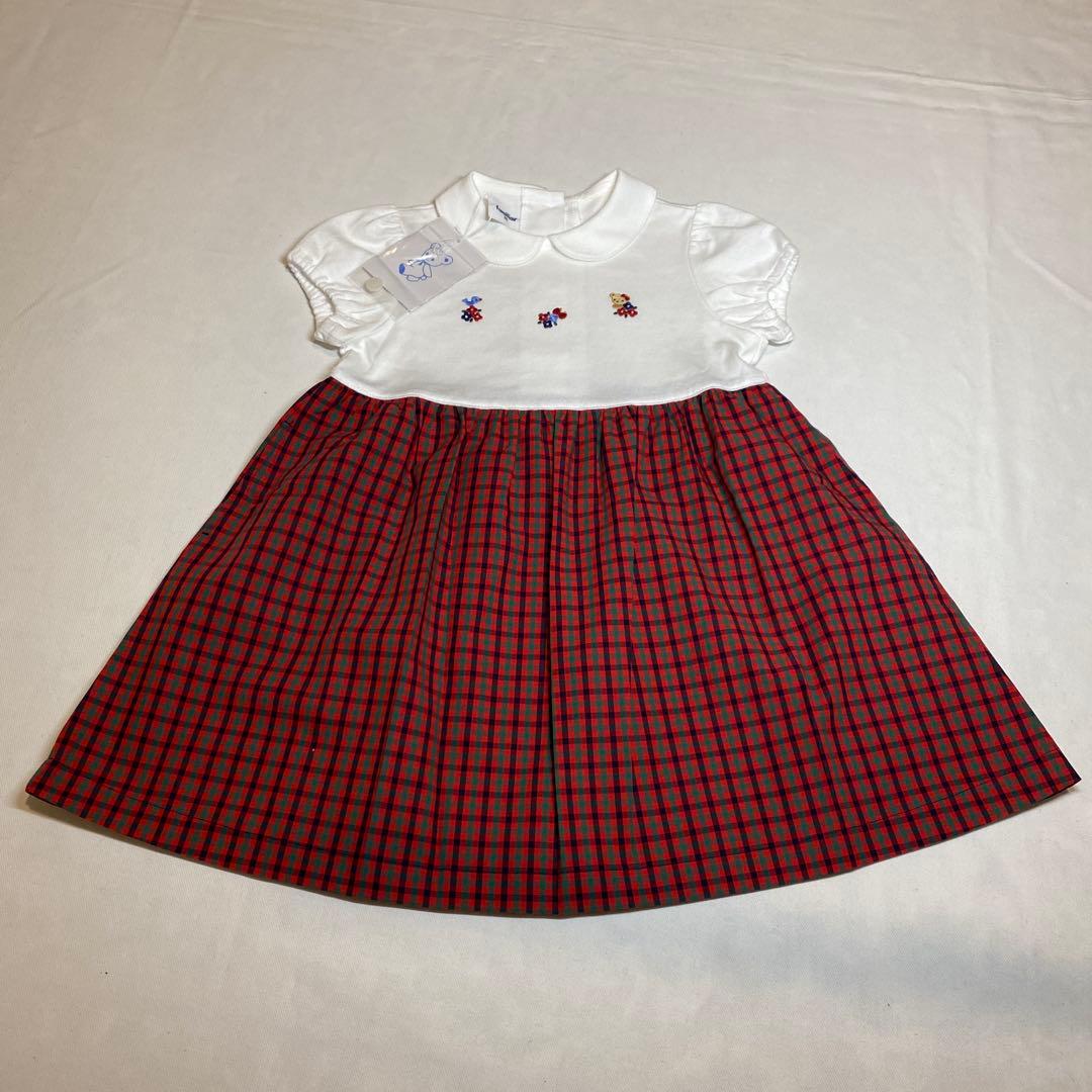 新品タグ付き familiar ファミリア 刺繍入りワンピース 入園式卒業式90