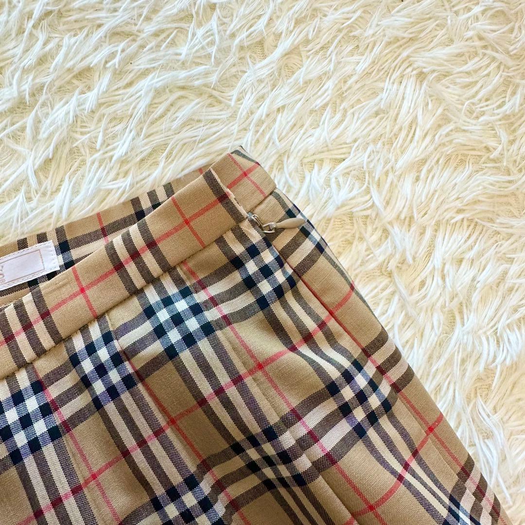 burberrys プリーツスカート　ロング　ノバチェック ベージュ　40
