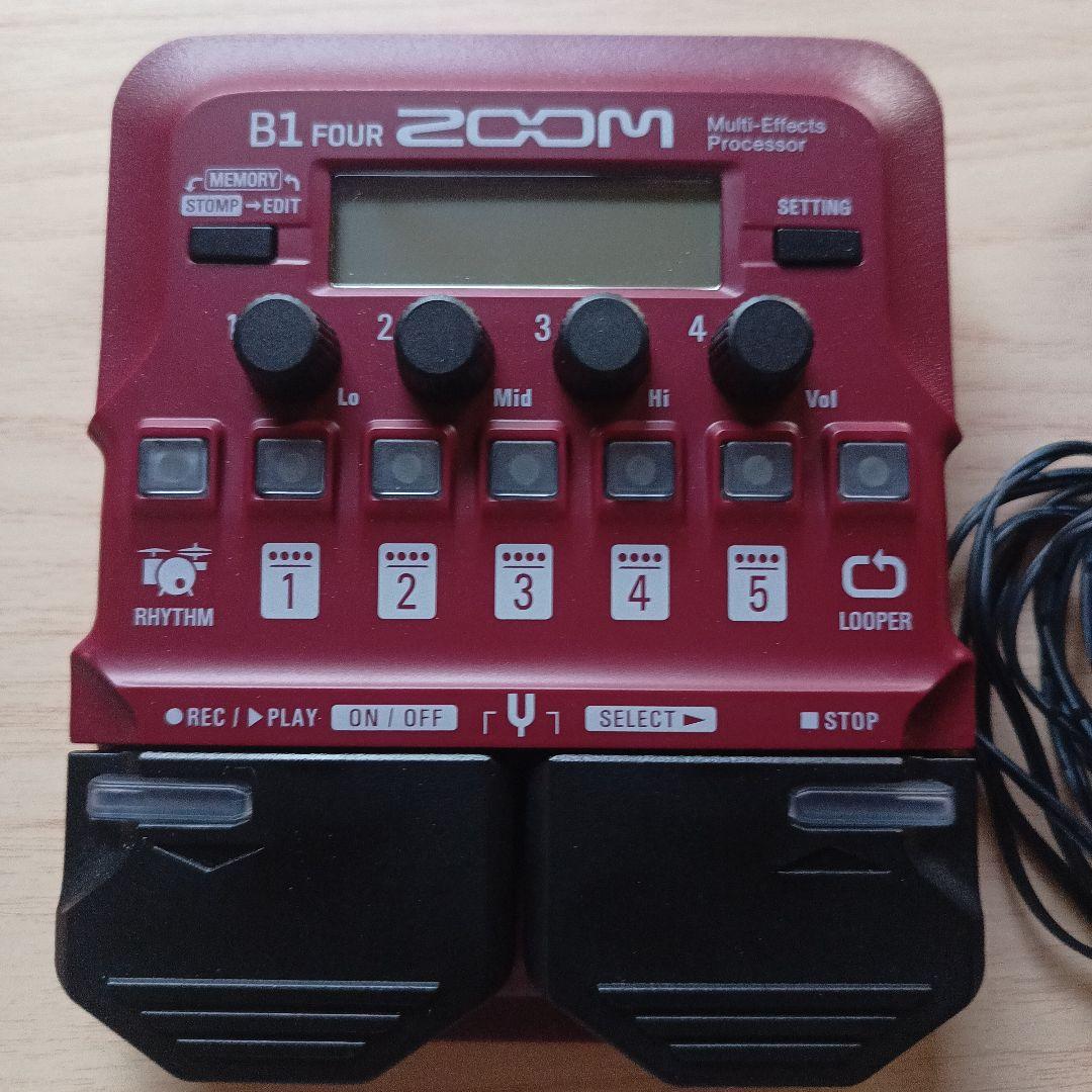 美品 ZOOM ベース マルチエフェクター B1 FOUR+ACアダプター