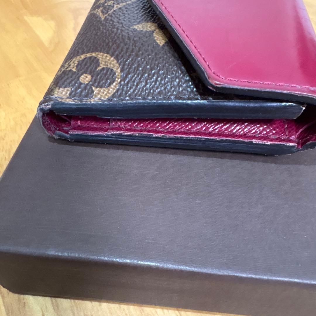 Louis Vuitton 三つ折り財布 ダークブラウン/ワインレッド