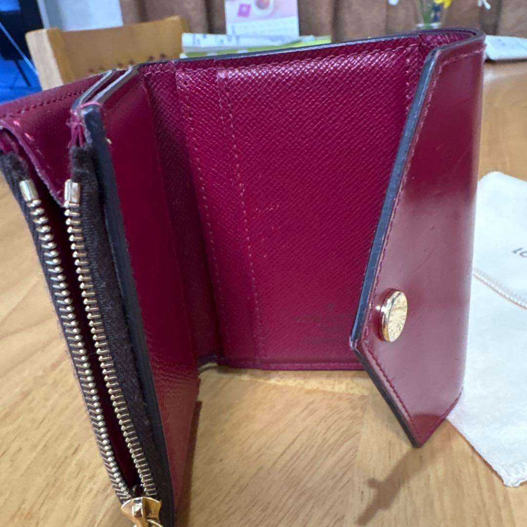 Louis Vuitton 三つ折り財布 ダークブラウン/ワインレッド