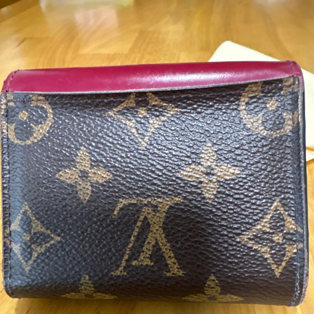 Louis Vuitton 三つ折り財布 ダークブラウン/ワインレッド