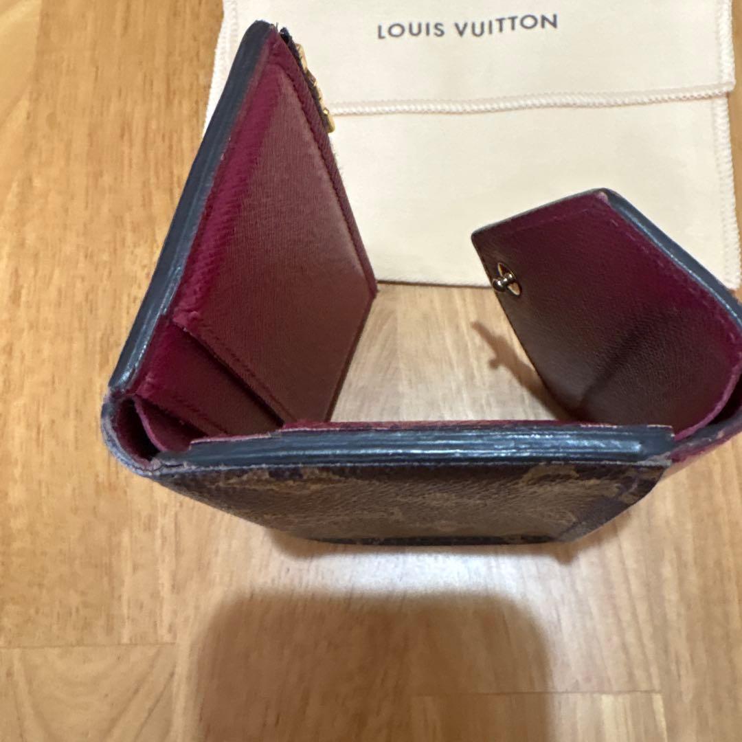 Louis Vuitton 三つ折り財布 ダークブラウン/ワインレッド