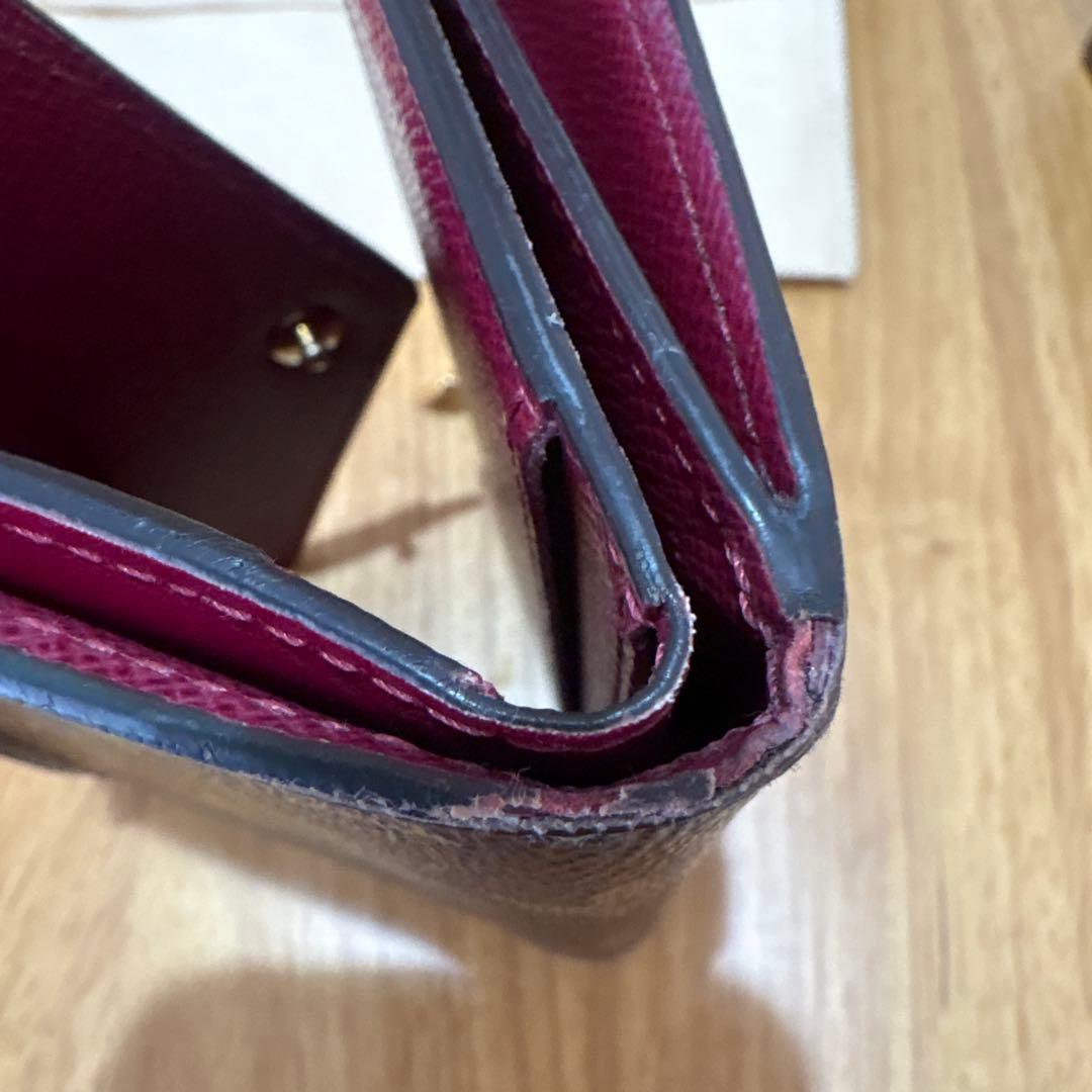 Louis Vuitton 三つ折り財布 ダークブラウン/ワインレッド