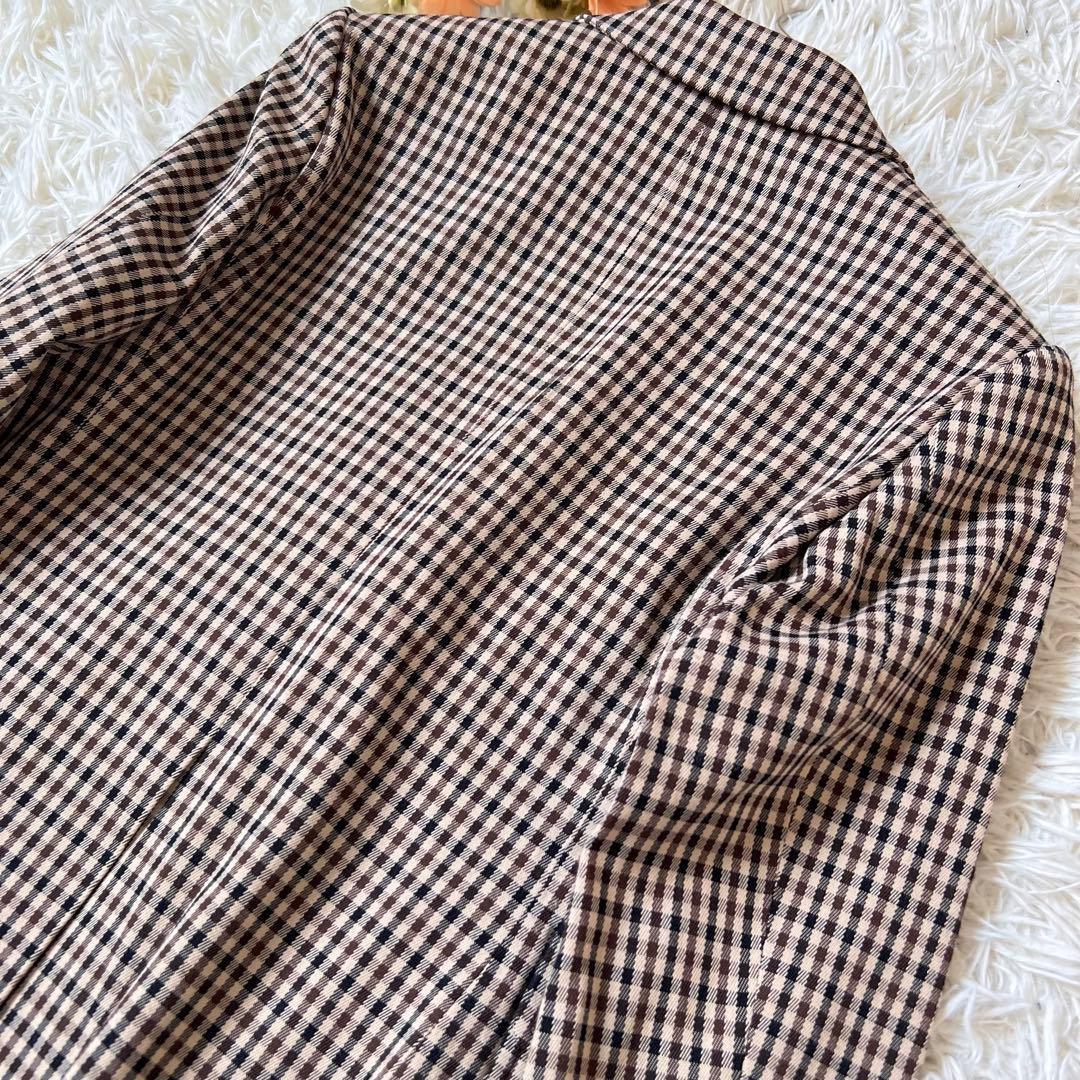 MADISON BLUE マディソンブルー 金釦 チェック 3B ジャケット