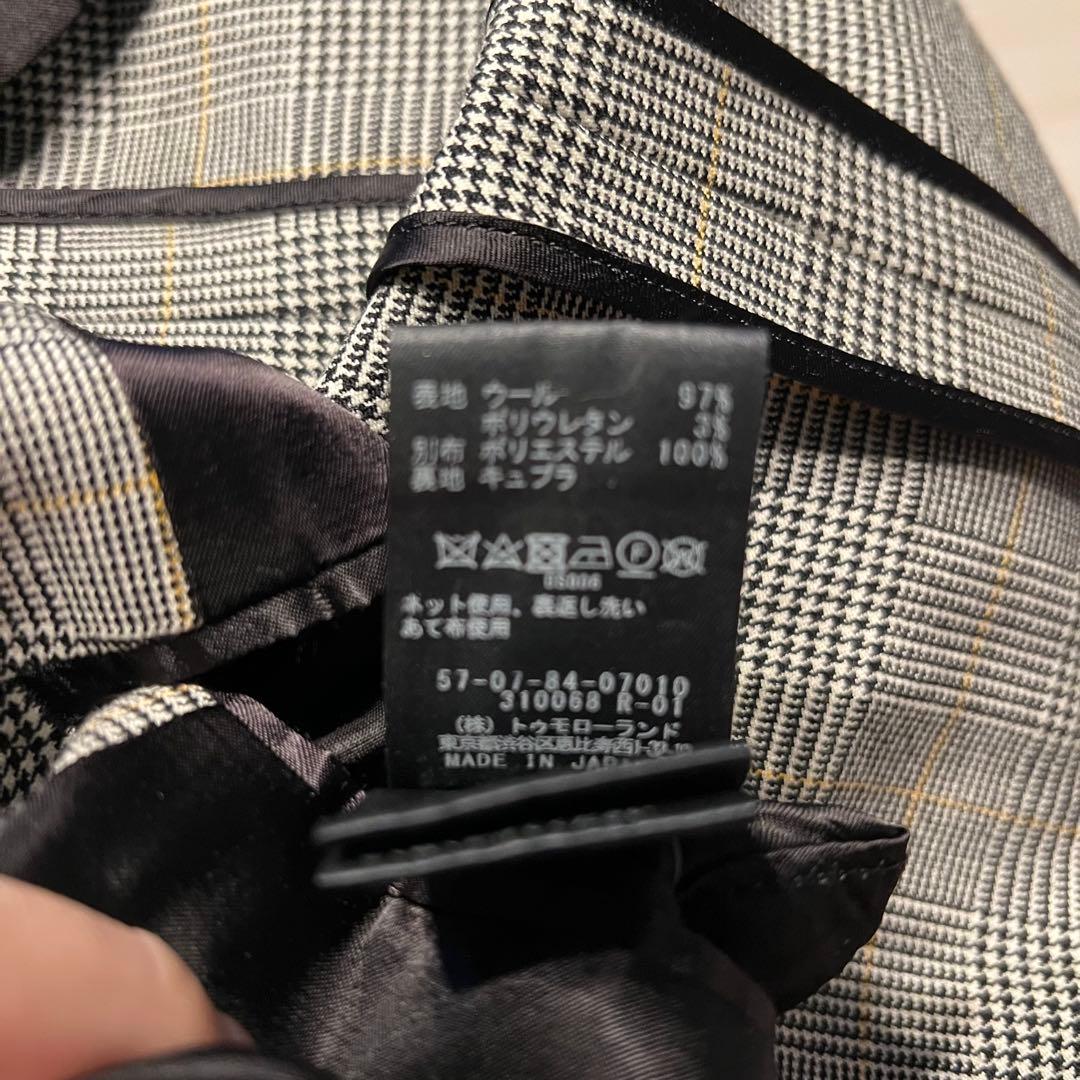 【美品】KNOTノットグレンチェック ダブルブレストジャケットウール 日本製 M