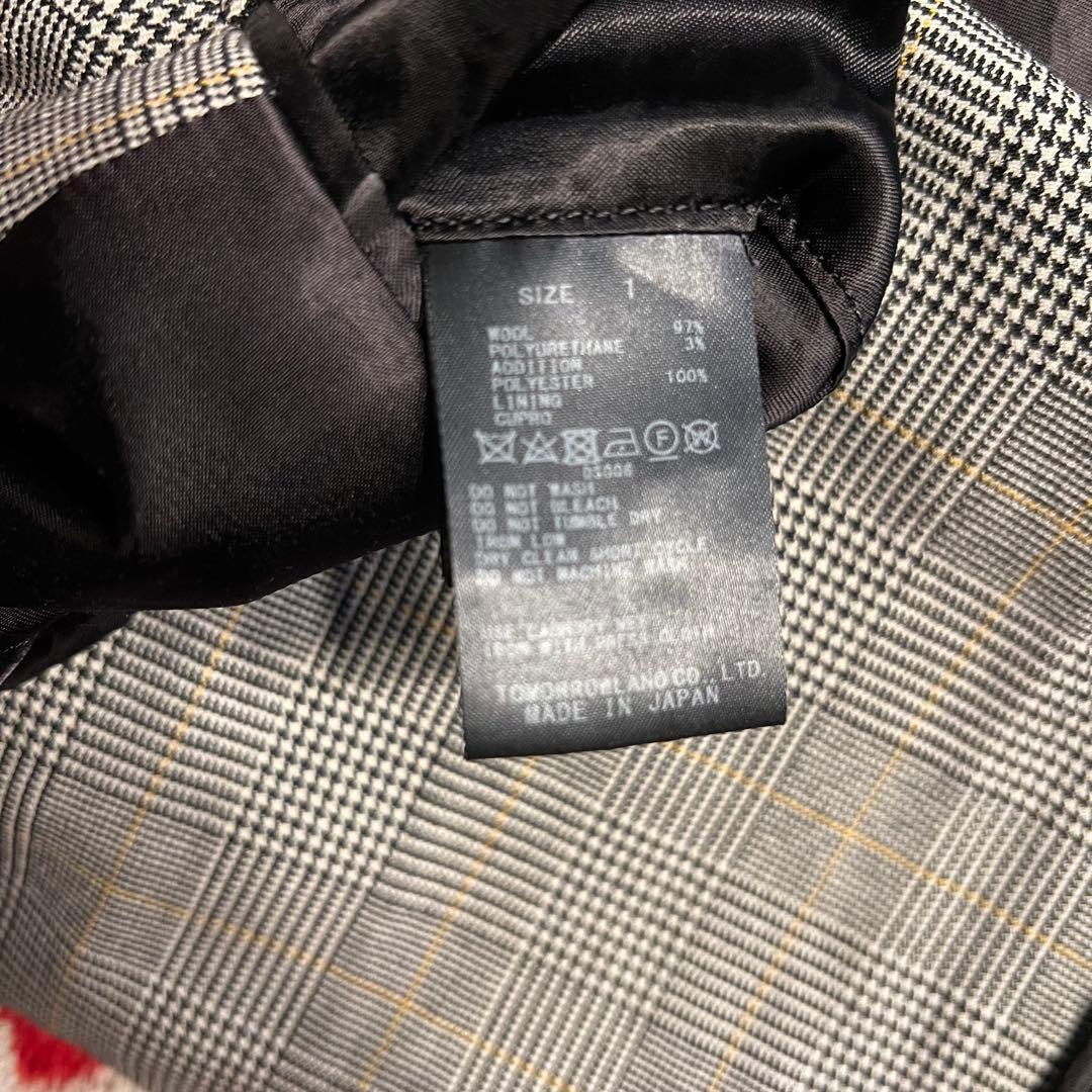 【美品】KNOTノットグレンチェック ダブルブレストジャケットウール 日本製 M