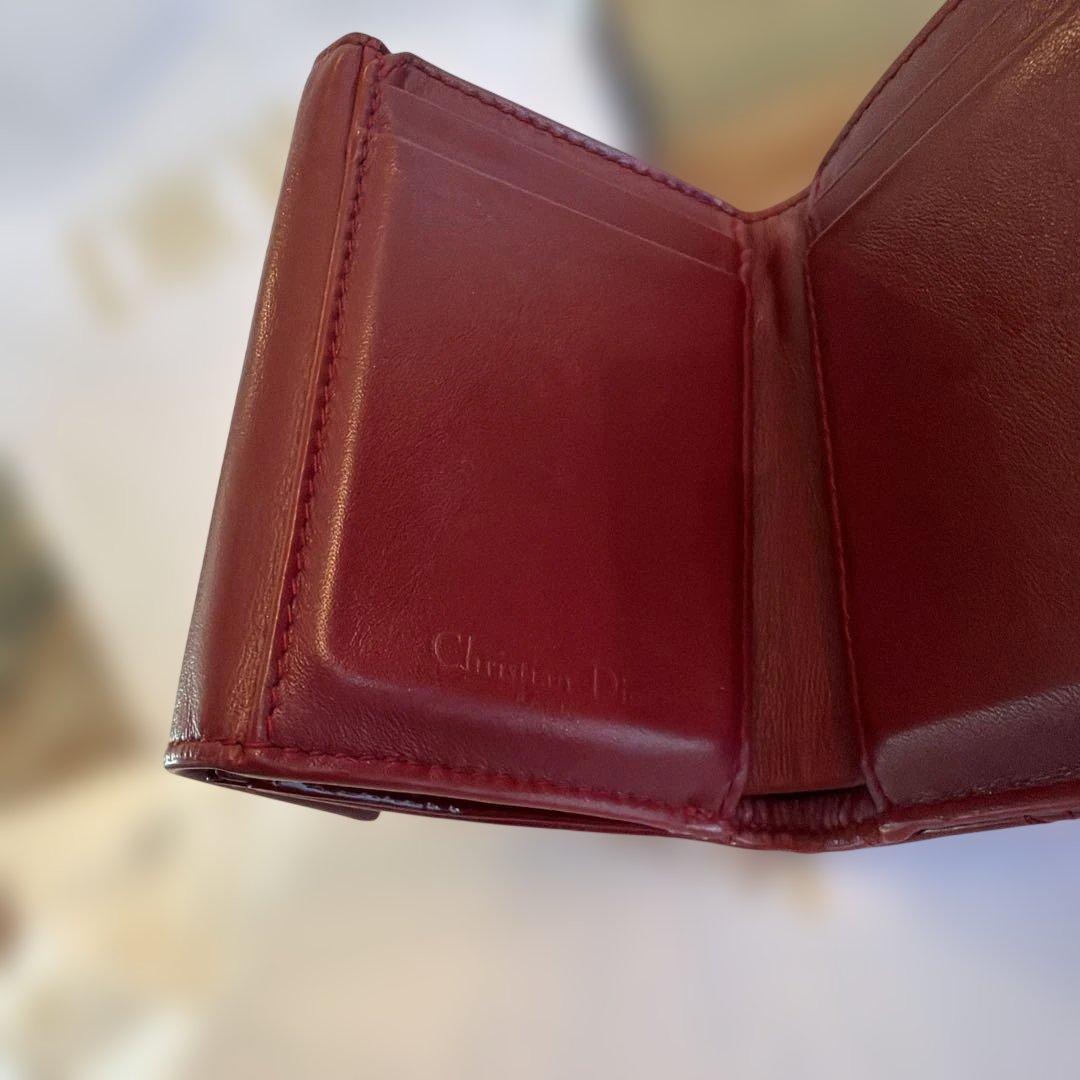 ChristianDior ロータスウォレット カナージュ パテント 財布 美品