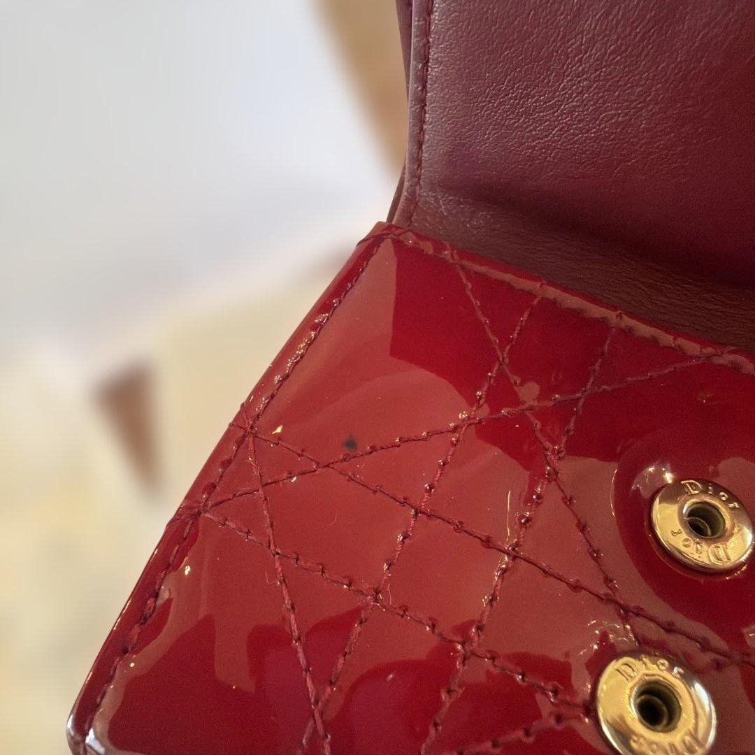 ChristianDior ロータスウォレット カナージュ パテント 財布 美品