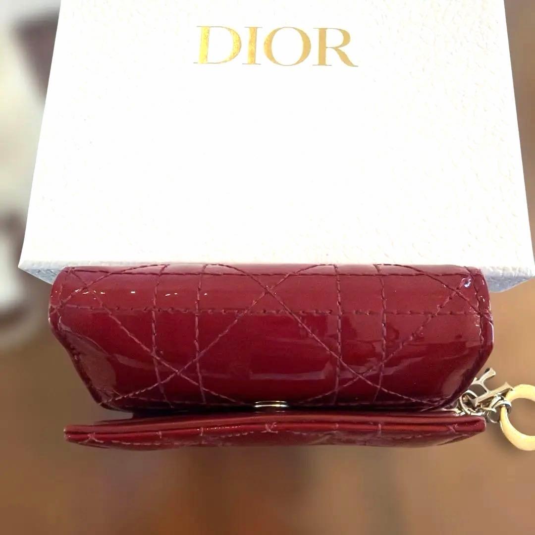 ChristianDior ロータスウォレット カナージュ パテント 財布 美品