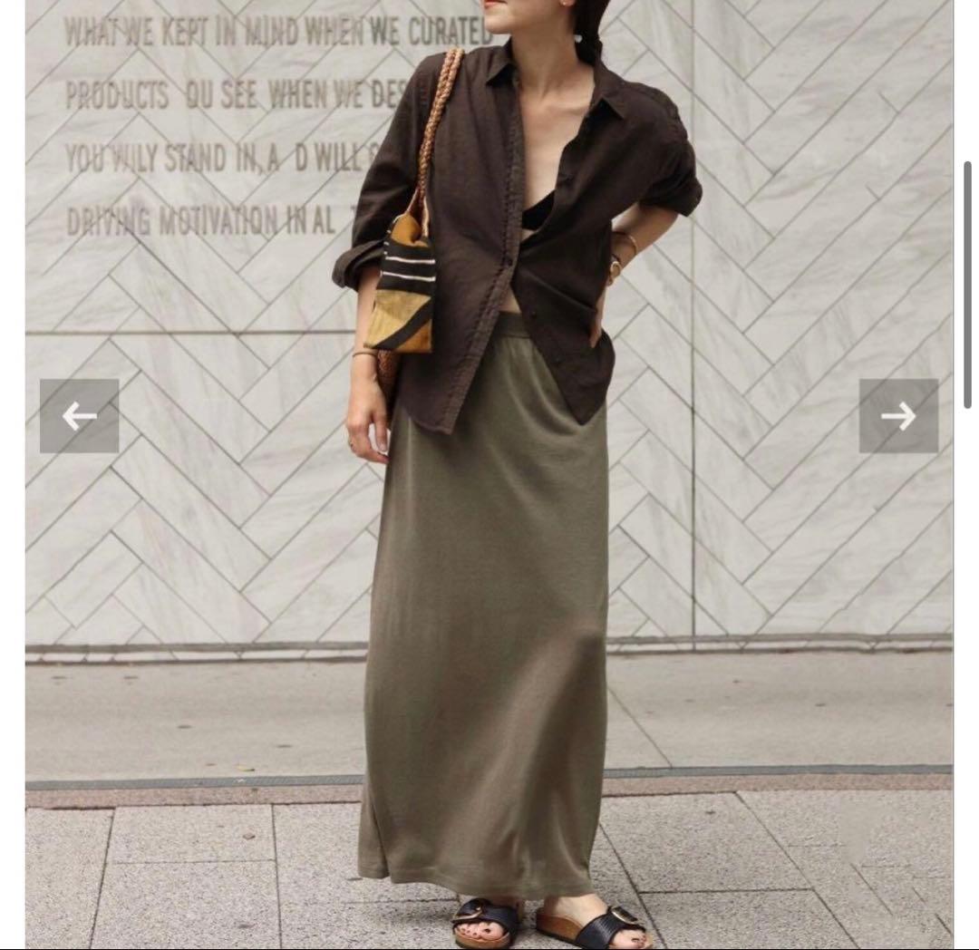 新品　plage シルク/リネン ロングスカート