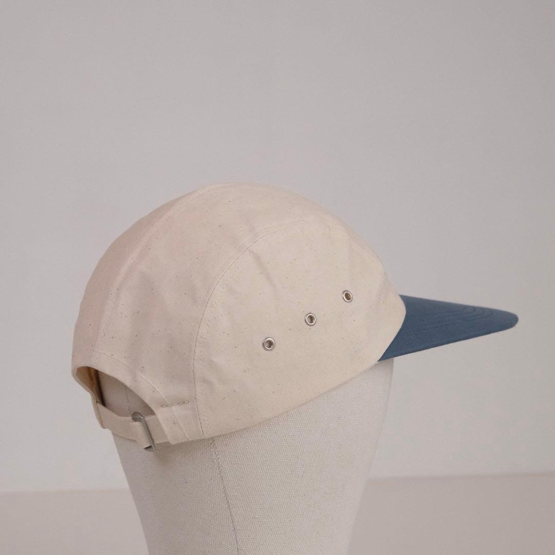 ロングビルキャップ 9.5cm ワックスキャンバス 4パネル ツートンキャップ