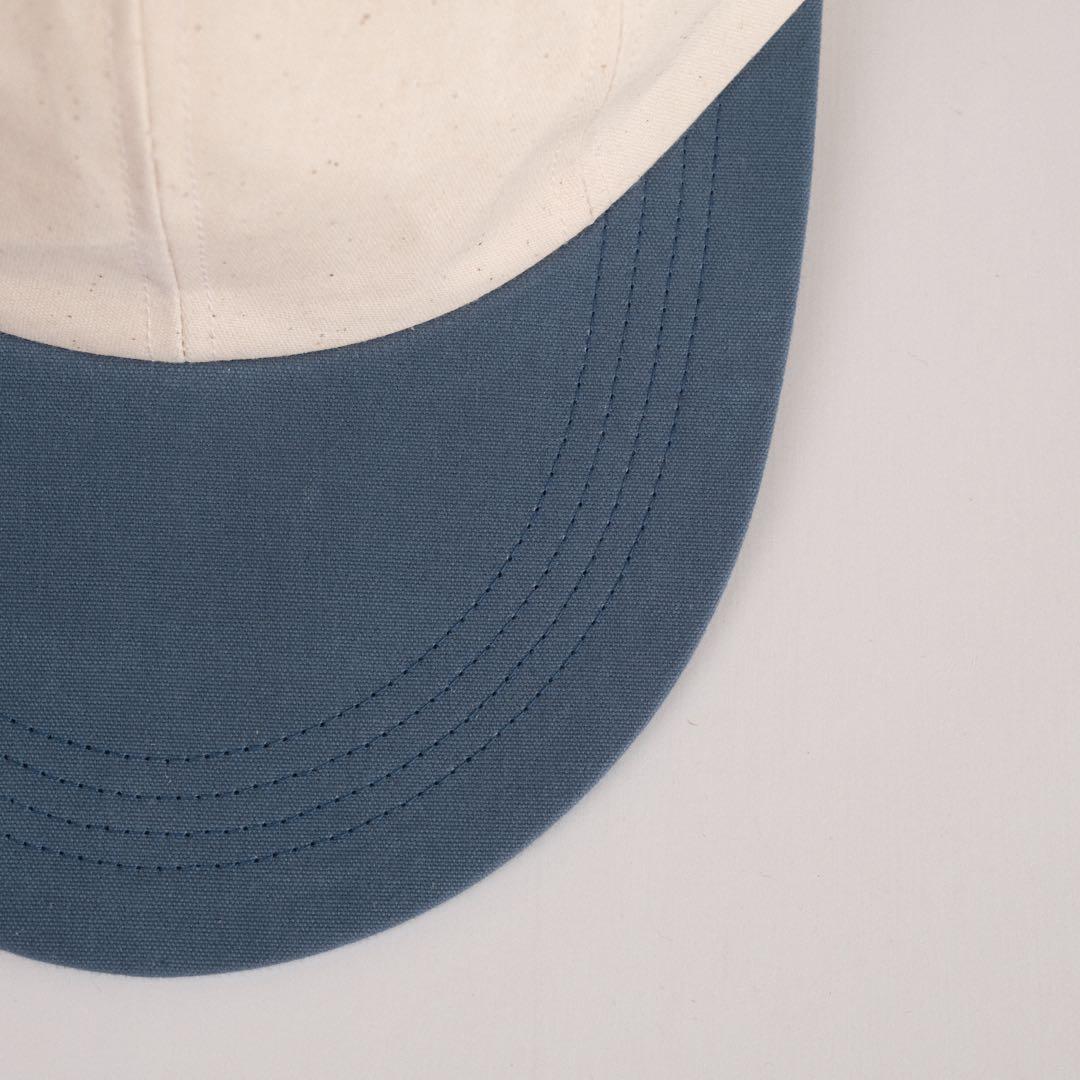 ロングビルキャップ 9.5cm ワックスキャンバス 4パネル ツートンキャップ