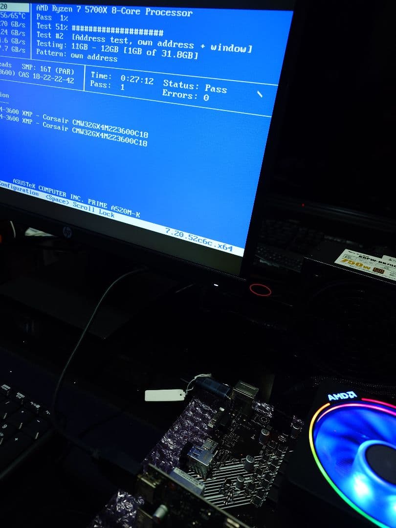 Corsair RGB DDR4 16×2 32GB 3600MHz　動作確認済