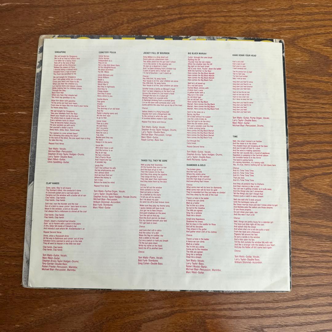 RAIN DOGS / TOM WAITS 【LP】オルタナティヴ / ブルース