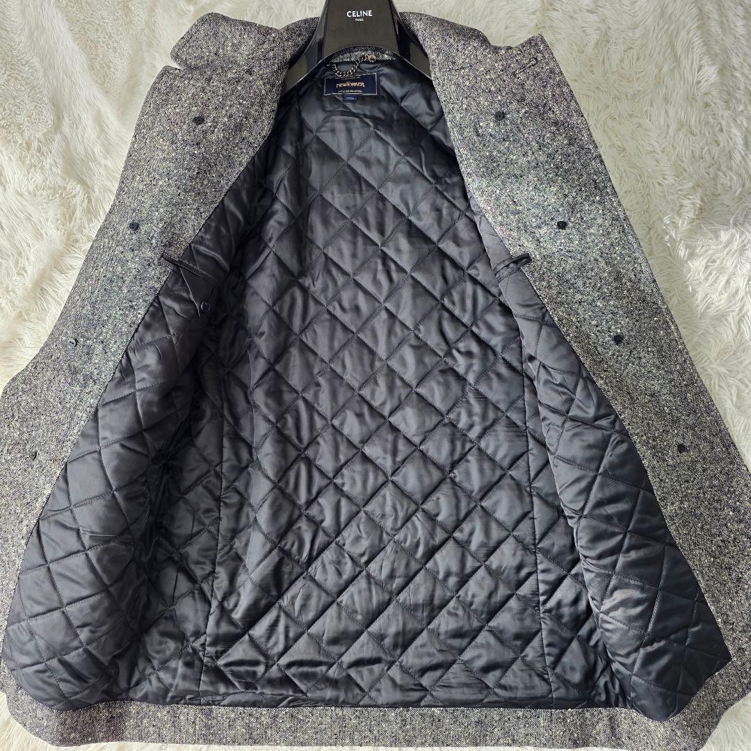 【美品/L/カシミヤブレンド】ニューヨーカー ダッフルコート ネップ ウール
