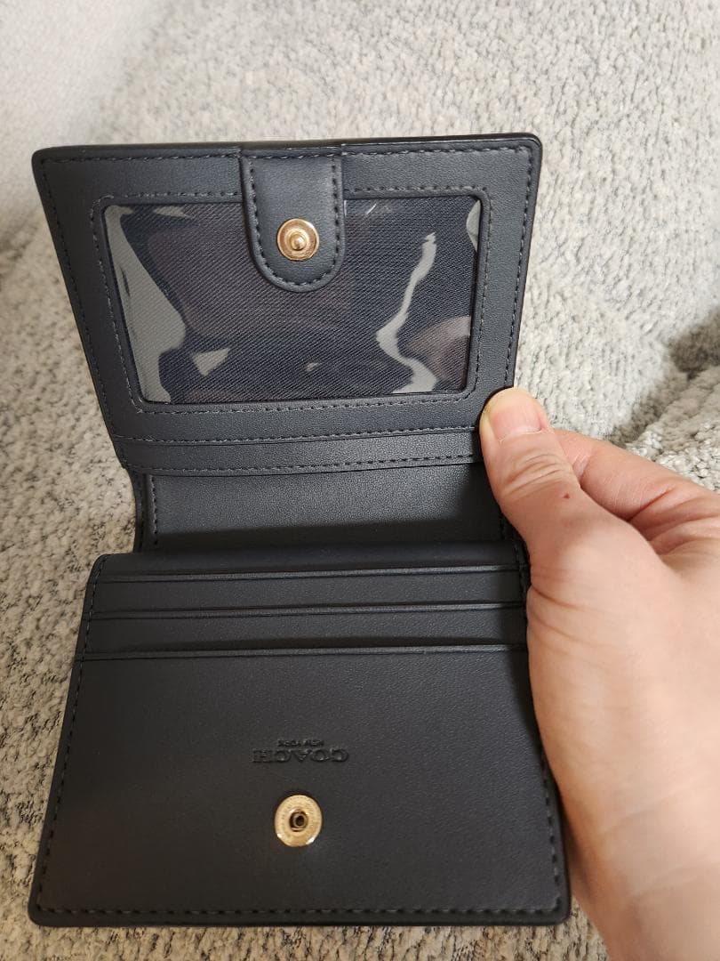 コーチ COACH 財布 二つ折り PVC レザー さくらんぼ チェリー 総柄