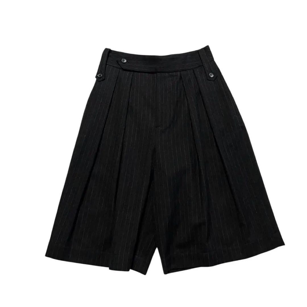 極美品 マーガレットハウエル ワイド キュロットパンツ ストライプ 日本製