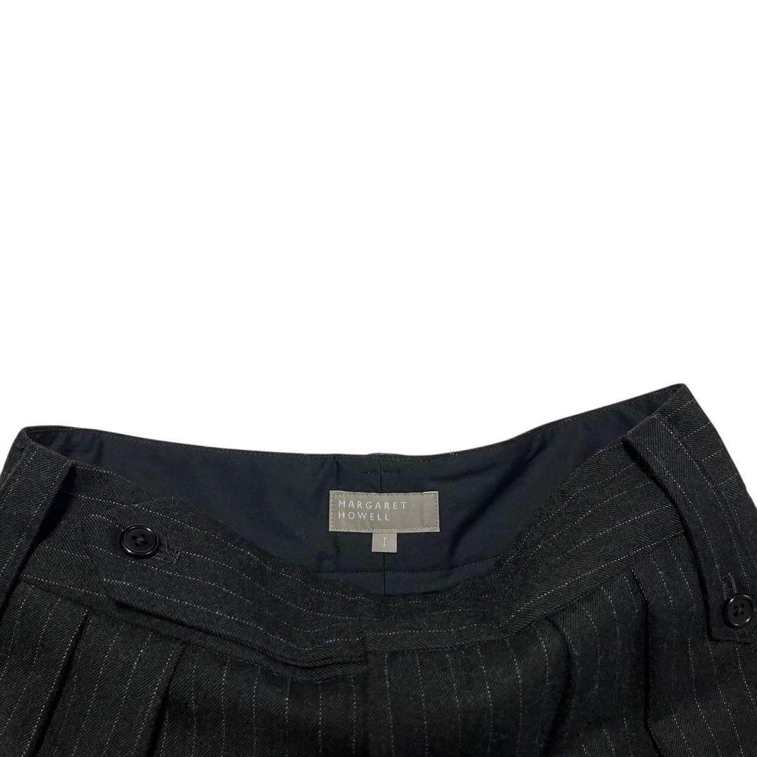 極美品 マーガレットハウエル ワイド キュロットパンツ ストライプ 日本製