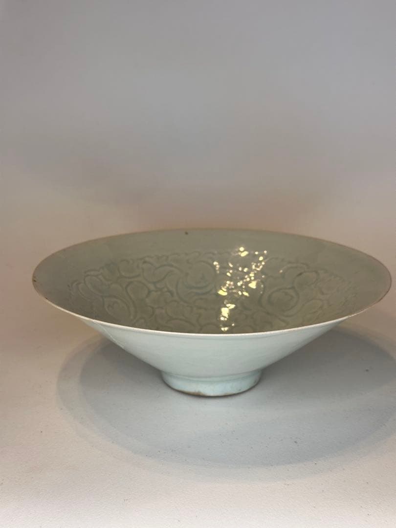 中国 宋代 湖田窯 青白磁 碗 傷あり 骨董品 コレクション