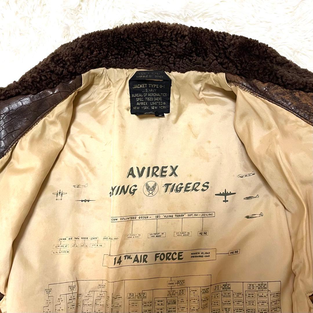 AVIREX G-1 フライトジャケット M U.S.N. ワッペン レザー