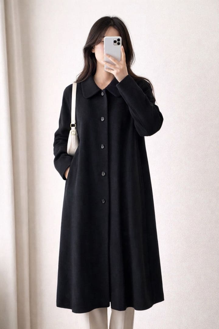 ミゼール　カシミヤ100％ ロングコート ブラック 17 高級アウター