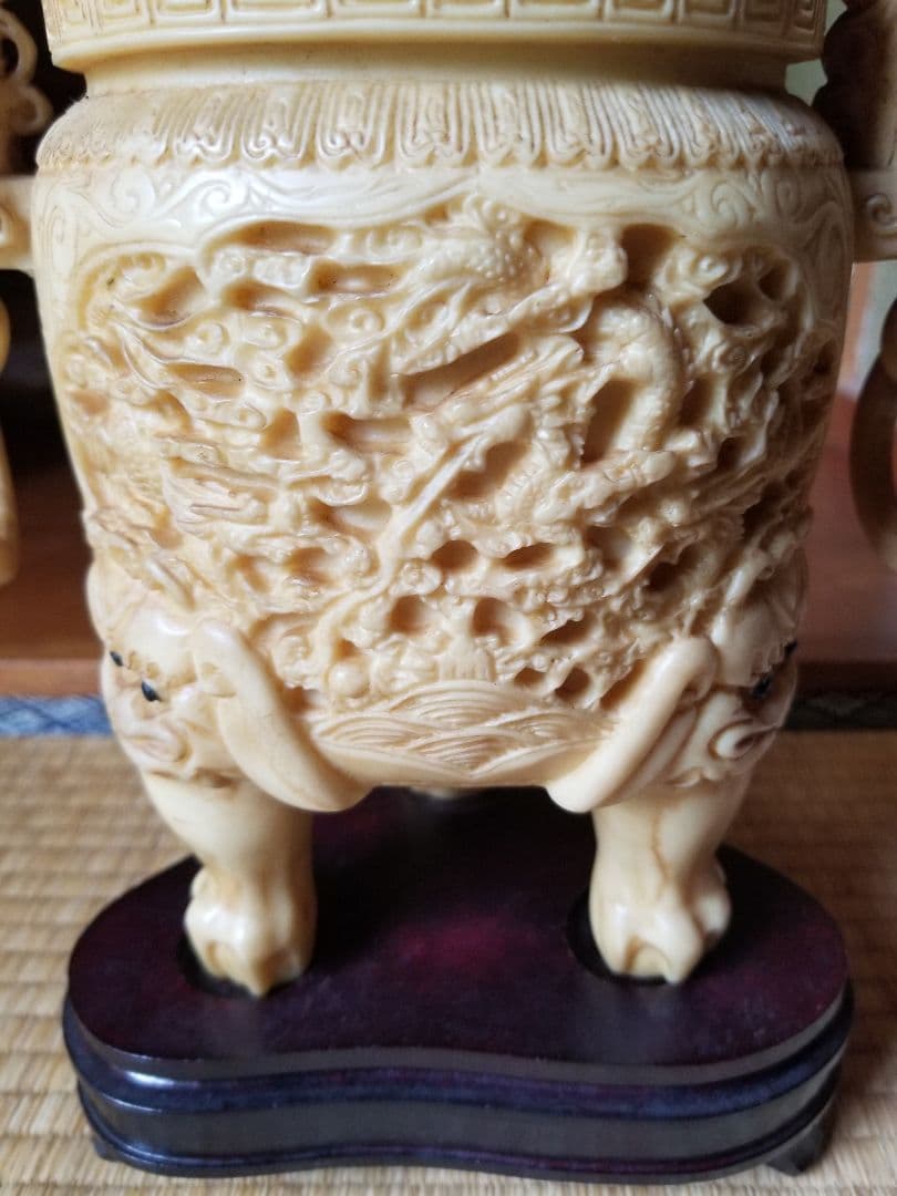 象牙風 練物 香炉 中国古美術