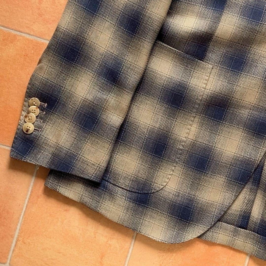 BOGLIOLI K.JACKET 44 オンブレチェック ベージュ ネイビー
