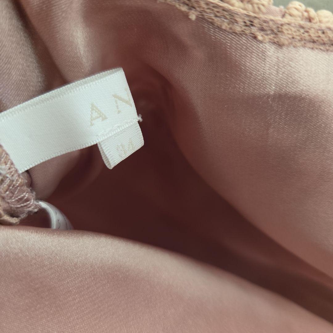 めら様【アナイ】美品レース ノースリーブ ひざ丈ワンピース 34(xs)ピンクベ